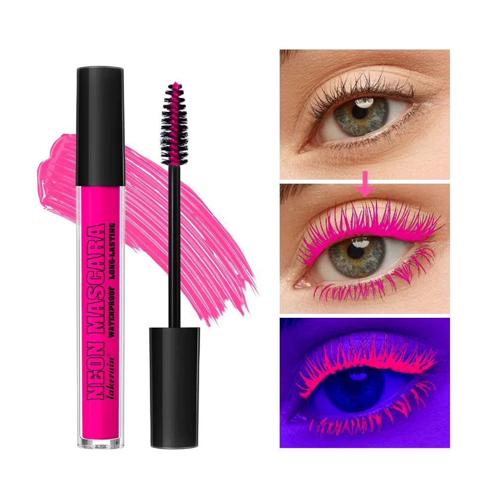 Color Mascara Thick Curl Waterproof Natural Eyelash Long Lasting Blue White Green Pink Luminousk Eye Makeup Korean Cosmetics HIP