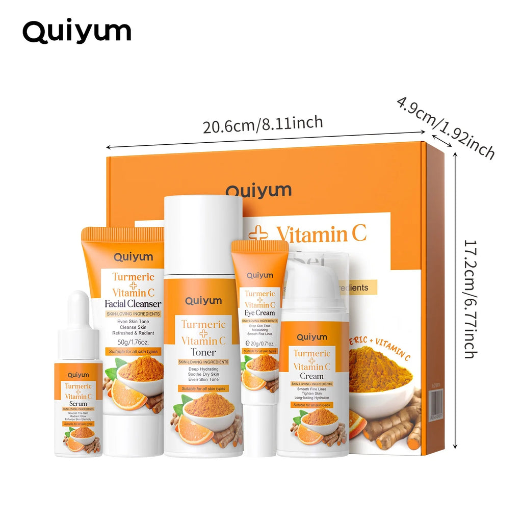 Vitamin C Turmeric 5-Piece Skincare Set – Hydrate & Tighten Skincare Gift Set HIP 01