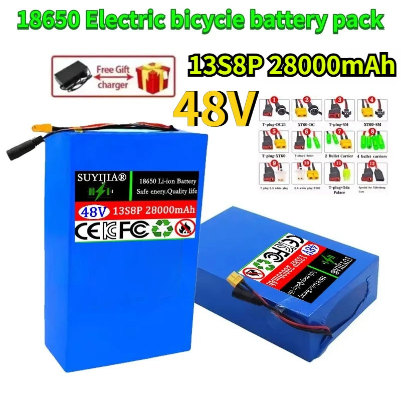 48V 28Ah 18650 Lithium Battery Pack 13S8P for E-Bike & Scooter Lithium Battery Pack HIP