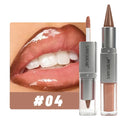 2-in-1 Lip Liner & Lip Gloss Crayon Mirror Glass Fine Shimmer Lipglaze Easy Apply Long-Lasting Waterproof Matte Lip Liner Makeup HIP 04