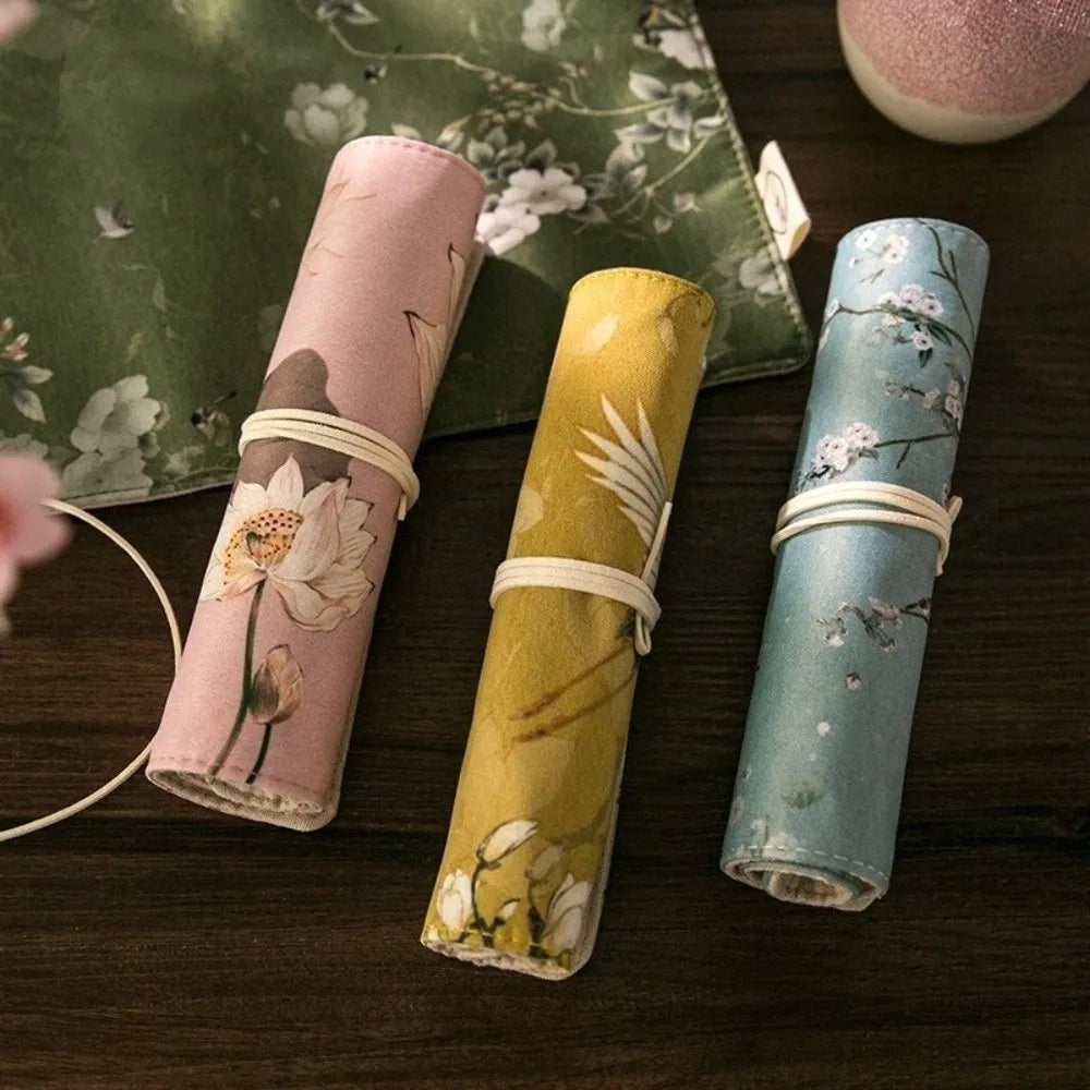 Vintage Roll-Up Pencil Case – Large Capacity Stationery Bag Roll-Up Pencil Case HIP