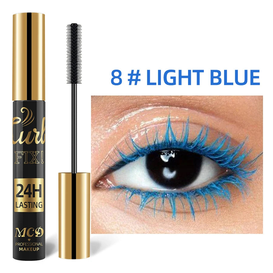 5D Waterproof Mascara Vibrant 9 Color-Lasting Curl Ink Formula -Eyeliner Extension Blue Green Black Eye Makeup Cosmetic HIP 8