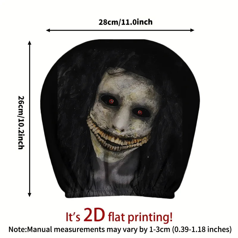2-Pack Spooky Grinning Face Car Headrest Covers – Universal Car Headrest Covers HIP