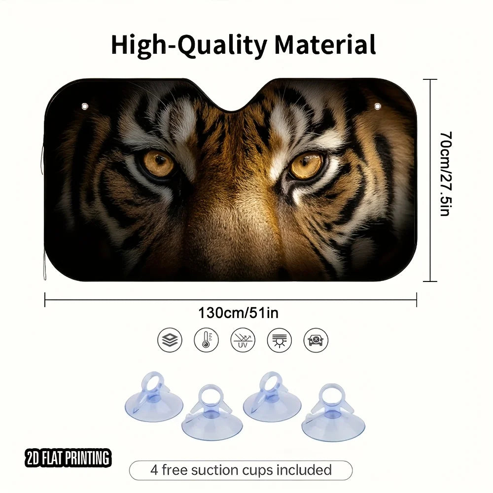 Foldable Car Sunshade Face Design + 4 Suction Cups | UV Block Car Windshield Sunshade HIP