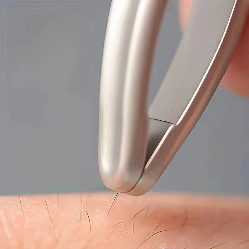 Round-Tip Stainless Steel Tweezers – Eyebrow & Facial Hair Eyebrow Tweezers HIP