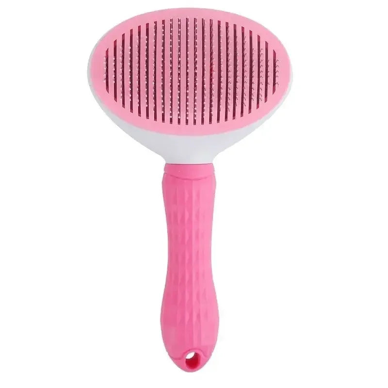 Self-Cleaning Pet Brush – Dematting Comb for Dogs & Cats Pet Grooming Brush HIP C791-Pink 1pcs