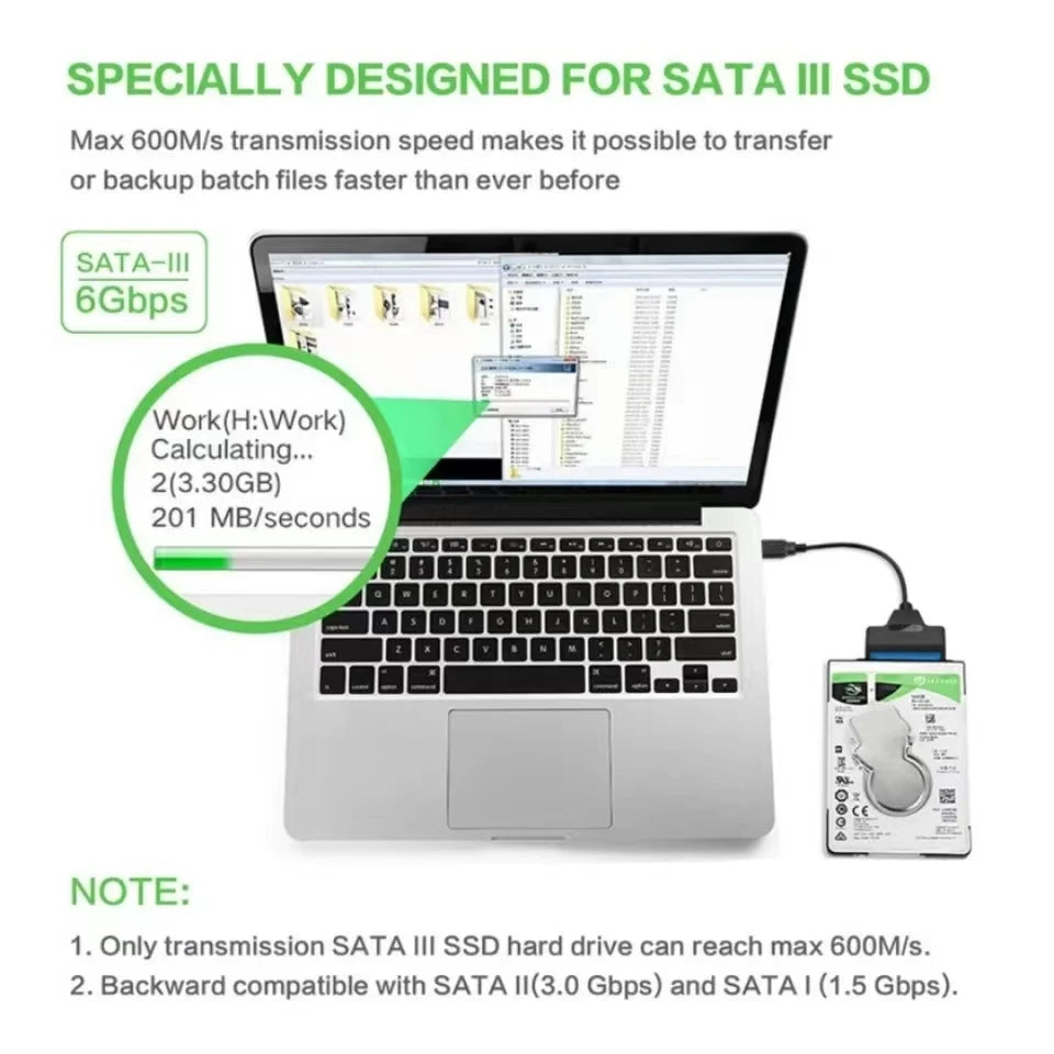 USB 3.0 to SATA Adapter Cable for 2.5" HDD & SSD Drives SATA USB Adapter Cable HIP