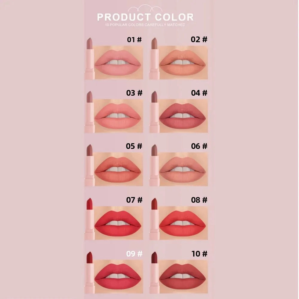 Dragon Ranee 10-Color Mini Matte Lipstick Gift Set | Velvet Matte Lipstick Set HIP