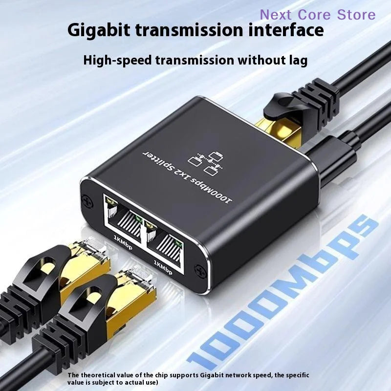 RJ45 Gigabit Ethernet Splitter – 1 to 2 Network Switch Ethernet Network Splitter HIP