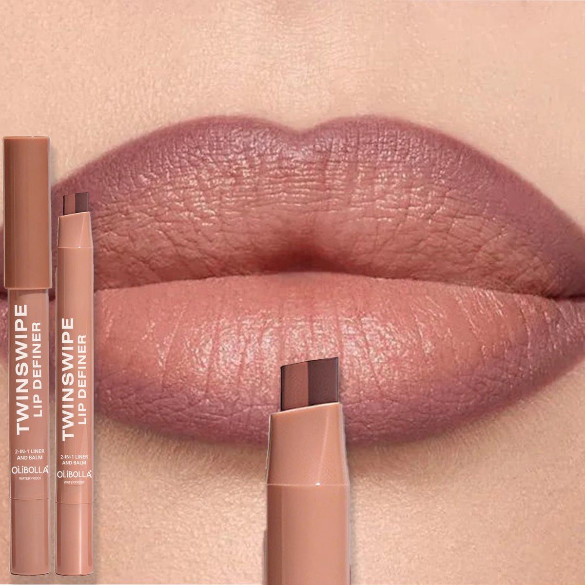 Two Color-Blocking Matte Lipliner Waterproof Durable Not Easy To Take Off Lipstick High Pigment Smooth Lip Outline Maquillage HIP 03 OLIBOLLA