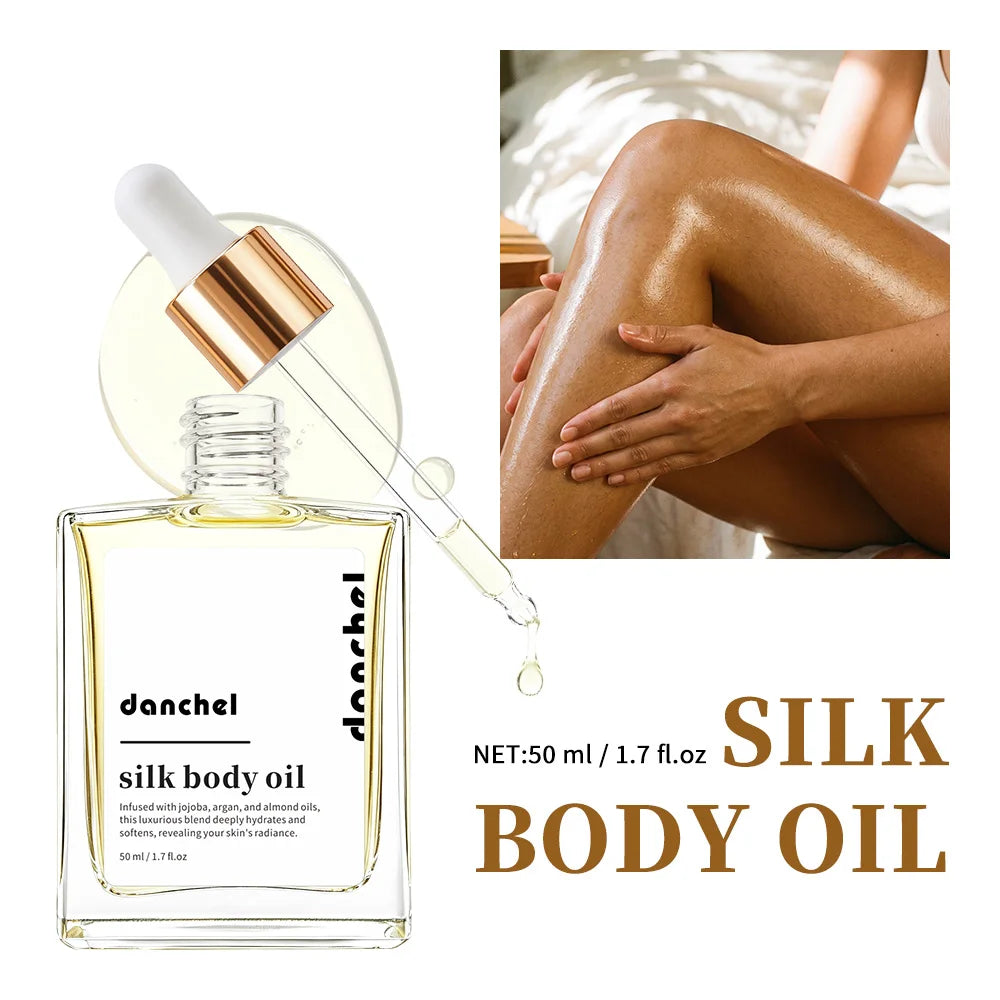 Silk Body Oil Women Firming Anti Aging Moisture Crepey Hydrate After Shower Scented Organic Premium Blend Body Care HIP 1pc