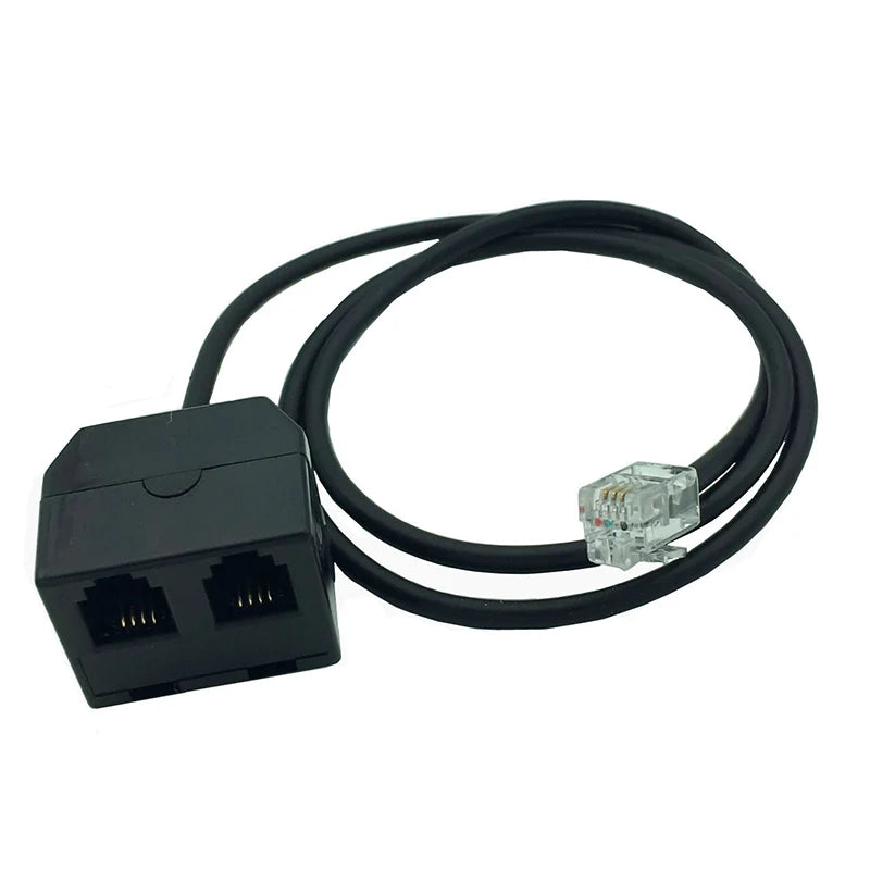 RJ9 4P4C Y Splitter Cable – 1 Male to 2 Female Phone Headset Phone Cable Adapter HIP As Photo