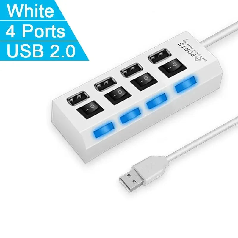 USB 2.0 Hub – 4 & 7 Port Splitter with LED Switch | HIP USB Hub Splitter HIP