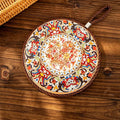 Heat Resistant Hot Pot Mat 17CM Cork Base Trivet Non-Slip Table Placemat Kitchen Dinner Mat Creative Ceramic Heat Insulating Mat HIP B 17cm