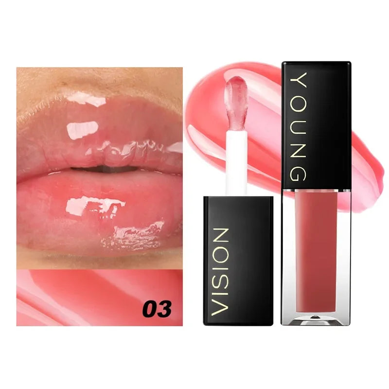 7 Colors Lip Gloss Lip Oil Mirror Water Glossy Tint Hydrating Plumping Lip Care Jelly Gel Moisturizing Liquid Lipstick Cosmetic HIP 03
