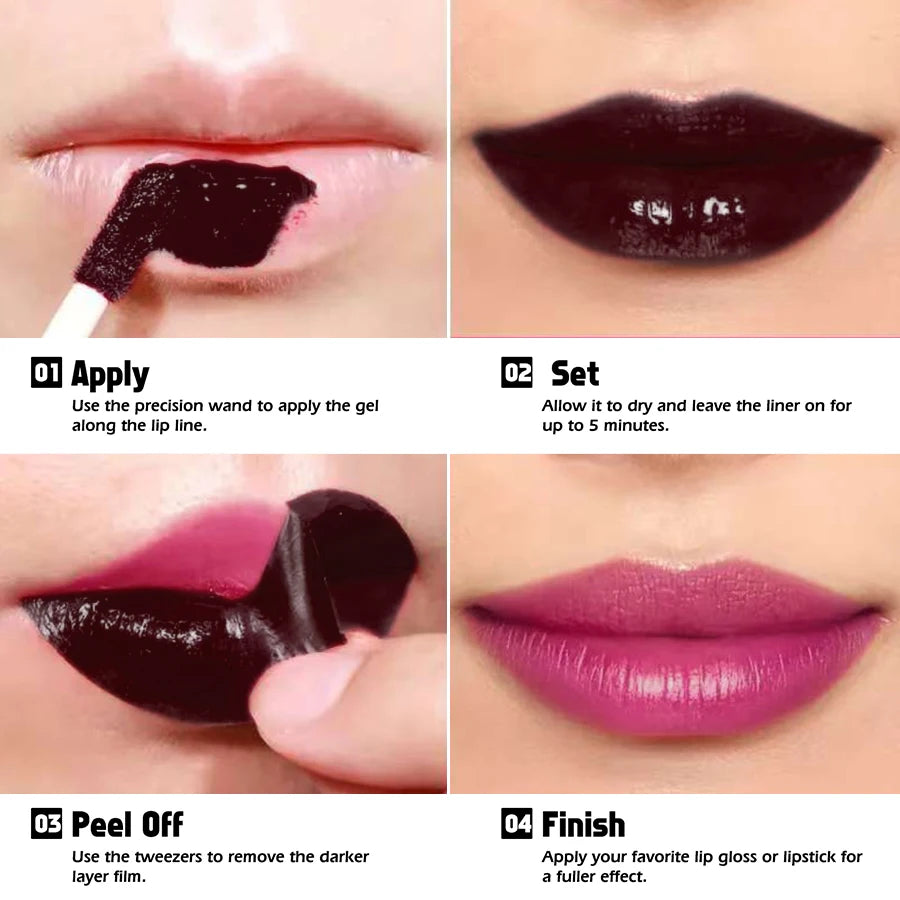KAFURUX 7-Color Peel Off Lip Stain – Waterproof Lip Tint Peel Off Lip Stain HIP