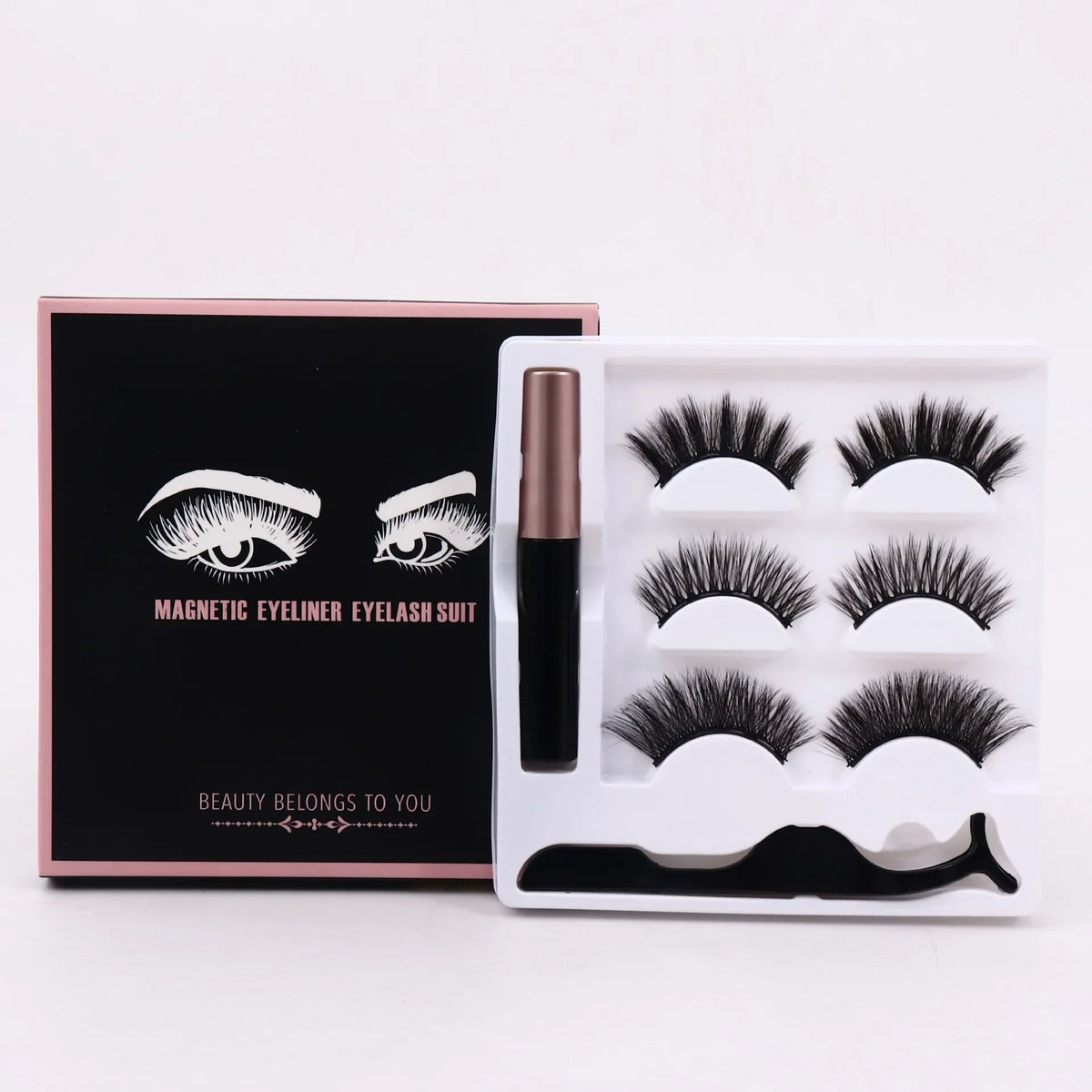 Magnetic Volume Eyelashes Box Package Set Full Strip 5/7/10 Pair Synthetic Natural Cilia False Dramatic Thick Eye Lashes Makeup HIP 3Pair 020 015 016