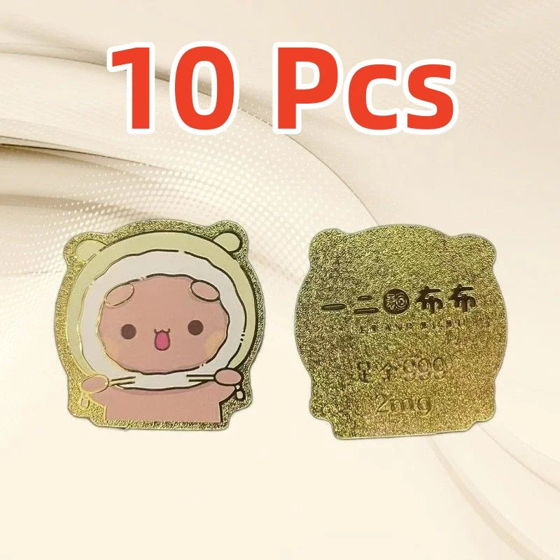 Panda Bubu & Dudu 999 Pure Gold Phone Sticker – Anime Gift Anime Collectible Sticker HIP 10 Pcs