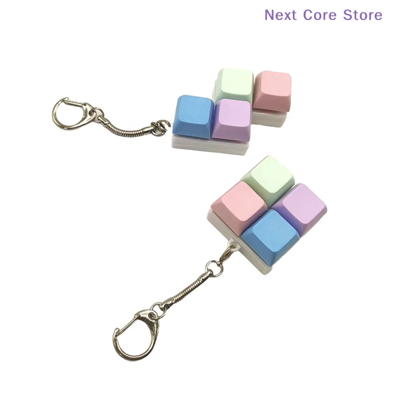 Macaron Keyboard Keychain – Mini Fidget Toy Pendant Novelty Keychain Toy HIP