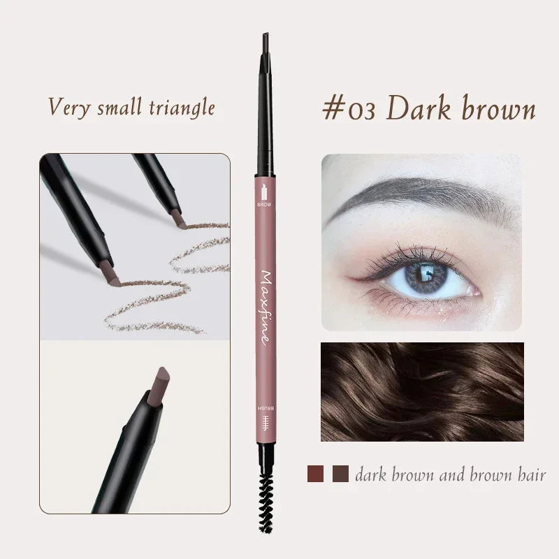Maxfine Ultra Fine Triangle Eyebrow Pencil Precise Brow Definer Long Lasting Waterproof Morandi Cool Brown Eyebow Makeup 6 Color HIP 03 Dark Brown 1