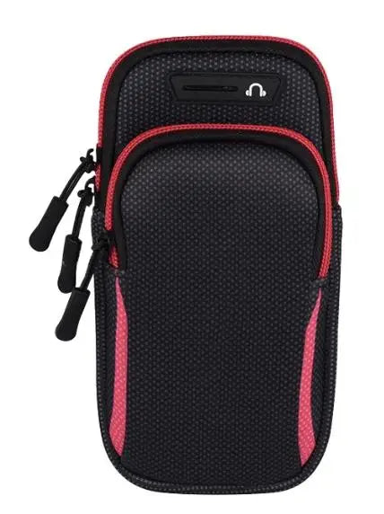 Universal Running Phone Armband – Waterproof with Headphone Jack Running Phone Armband HIP Red