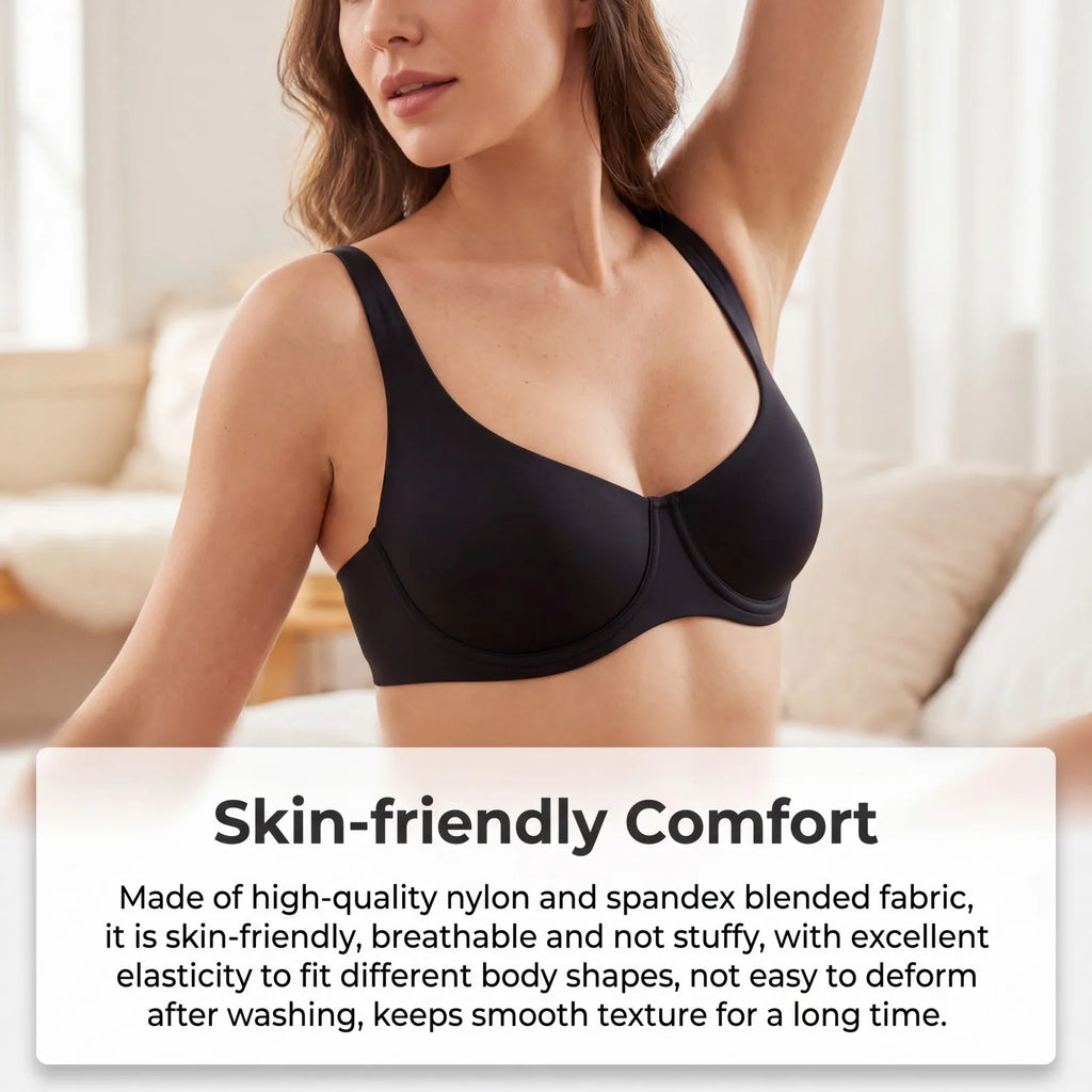 Zeriluna Underwire Bra – Unpadded, Breathable, Invisible Fit Underwire T-Shirt Bra HIP