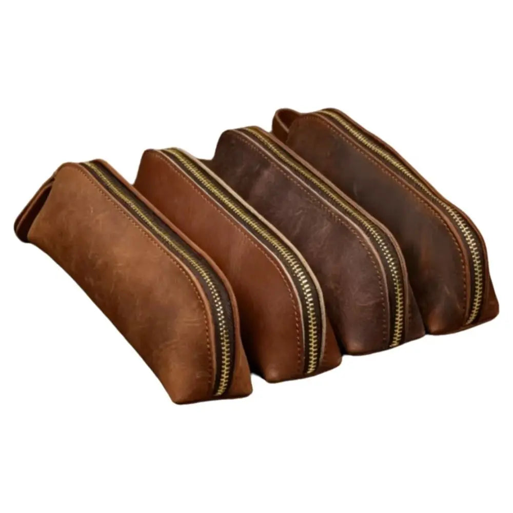 Large Leather Pencil Pouch – Zipper Stationery Bag for School Pencil Pouch HIP