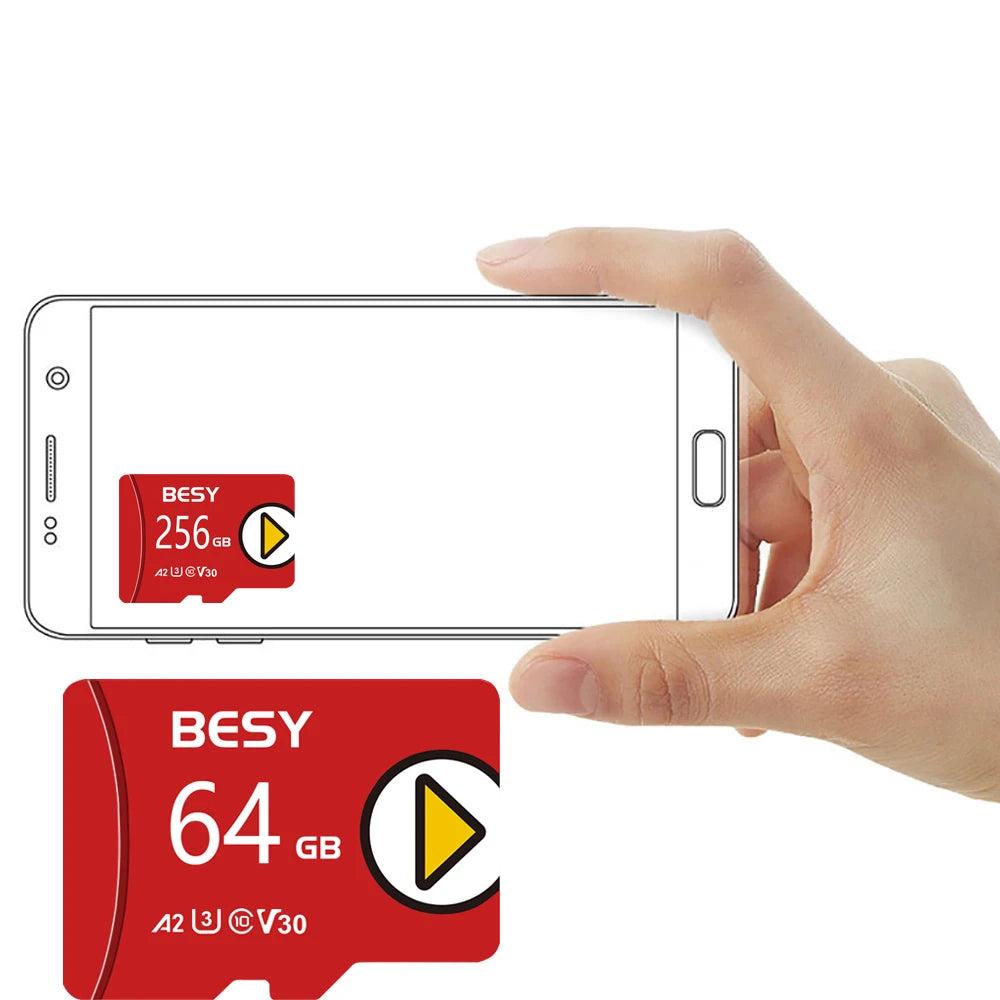 Micro SD Card 32GB 64GB 128GB V30 Class 10 A2 U3 – BESY TF Flash Flash Memory Card HIP