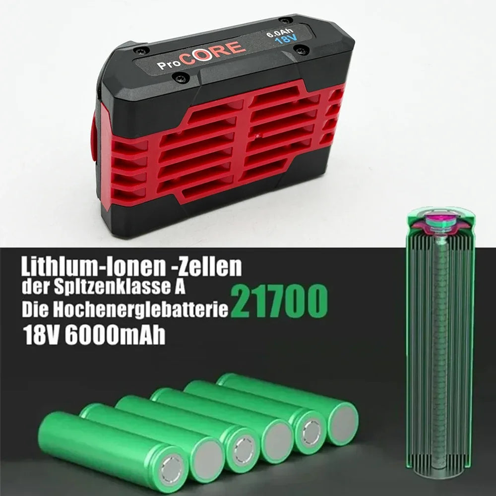 18V 6.0Ah ProCORE Li-Ion Replacement Battery for Bosch Tools Power Tool Battery HIP