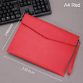 A4/A5 PU Leather Document Folder – Large Capacity Briefcase Leather Document Folder HIP A4 Red