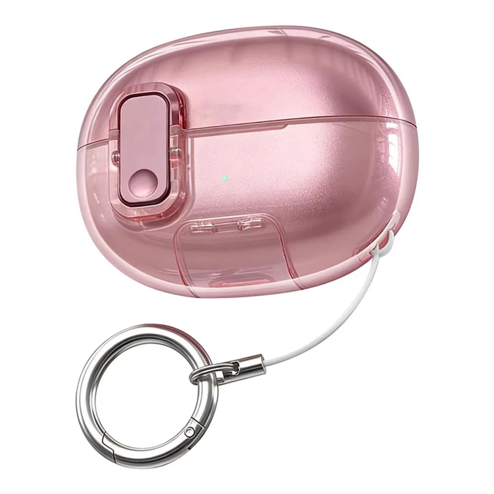 SHOKZ OpenDots ONE Case – Dustproof, Drop-Safe + Keychain Earphone Protective Case HIP Transparent Pink