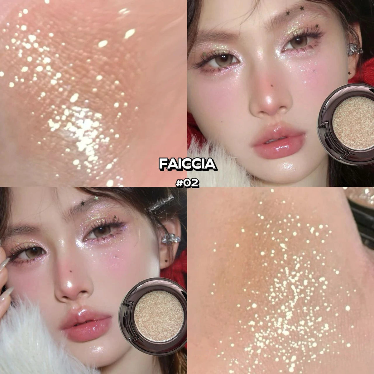 Ginger Yellow Chameleon Eyeshadow Palette Smokey Holographic Shimmer Metallic for Optics Highlighter Sparkle Brightening Makeup HIP 02-Chameleon