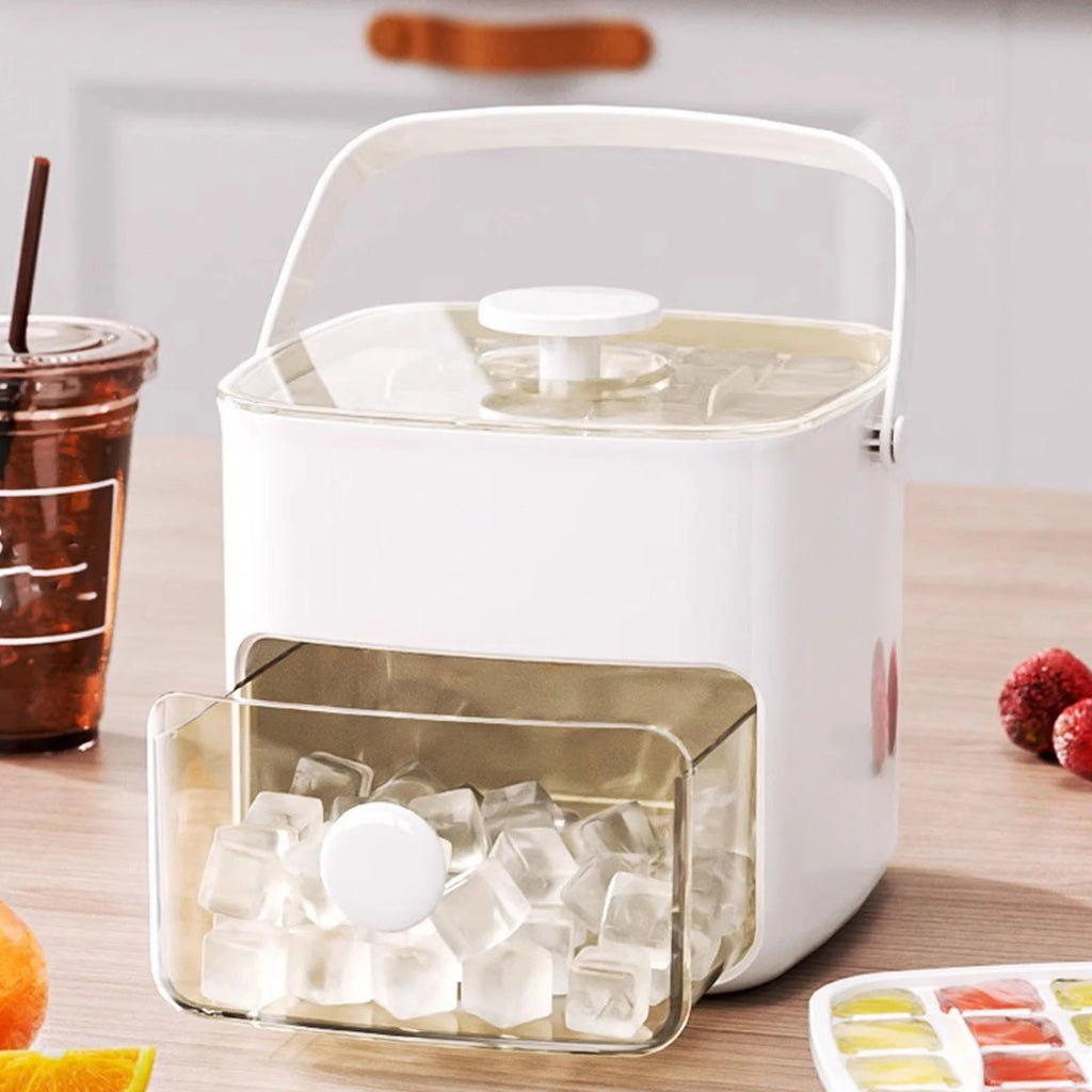 Ice Cube Tray ABS PP 48 Grids 2 Tray Easy Release Ice Cube Box with Lid Storage Bin for Freezer HIP