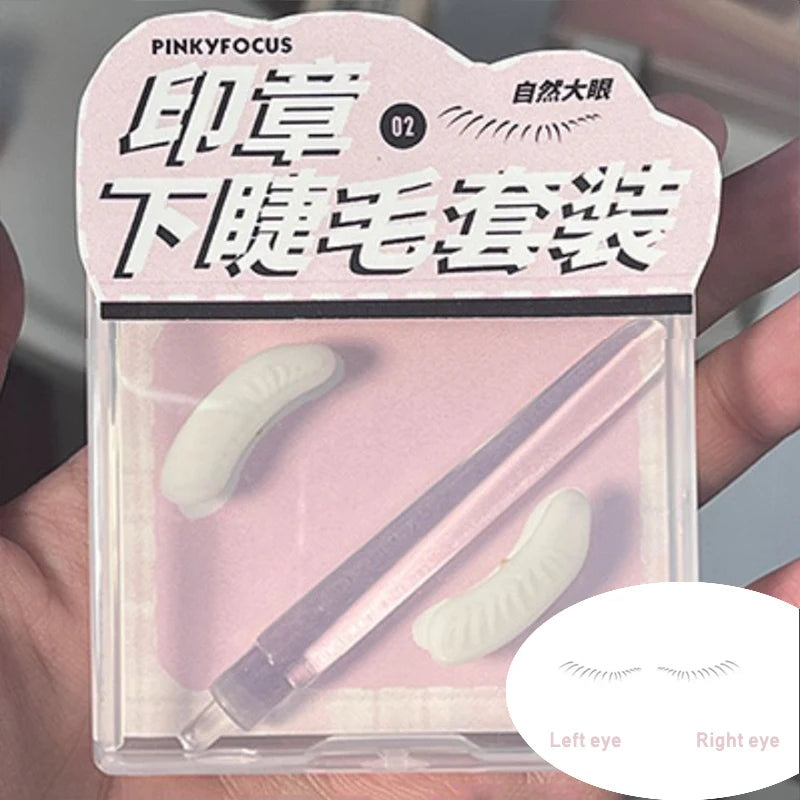 Lower Eyelash Stamp European Cat Eye Make Up Natural False Lash Line Stamping Aid Tools One Stamp Molding Silicone Eyeliner Seal HIP 02-1 Pair