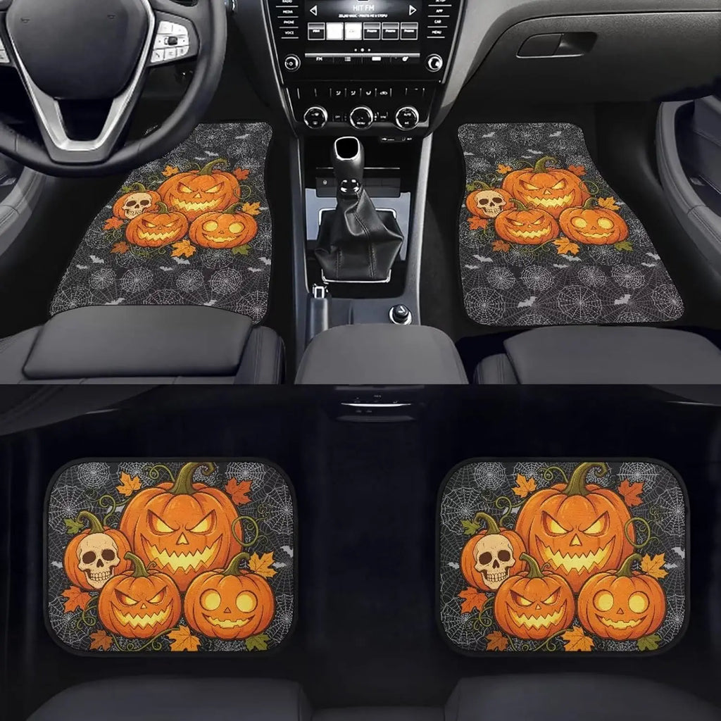Halloween Jack-O-Lantern Bat Car Floor Mats – Universal Fit Car Floor Mats HIP