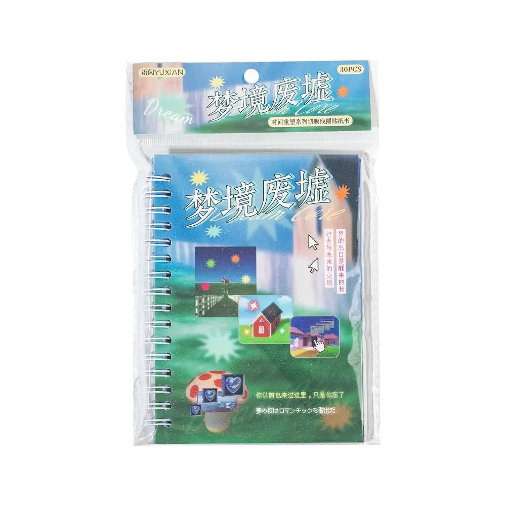 Retro Y2K 30-Page Sticker Book – Japanese Cartoon Scrapbook DIY Sticker Book HIP