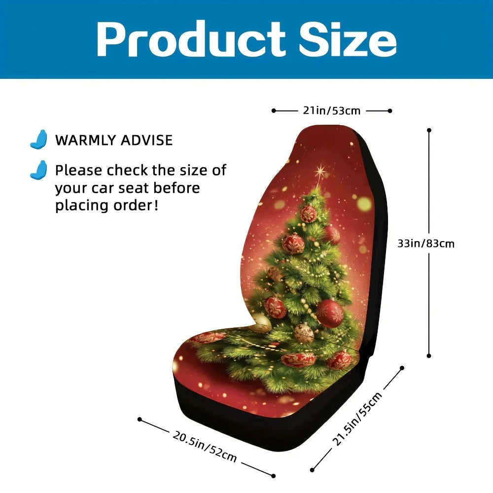Christmas Tree Car Seat Covers – Universal Front Seat Fit Car Seat Cover HIP