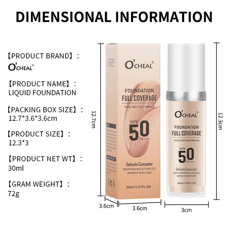 OCHEAL Color-Changing Foundation – High Coverage & 12H Wear Liquid Foundation HIP