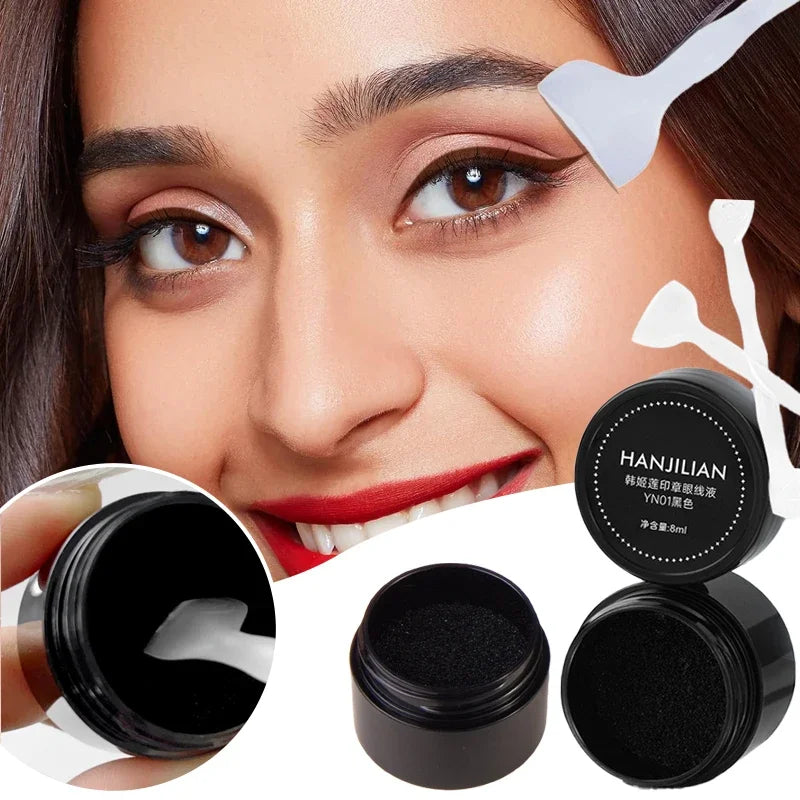 Waterproof Lower Eyelash Stamp Set New Easy To Use Quick Dry Eye Liner Portable 0.01mm Tip Lower Lash Stamp With Ink 2 In 1 HIP