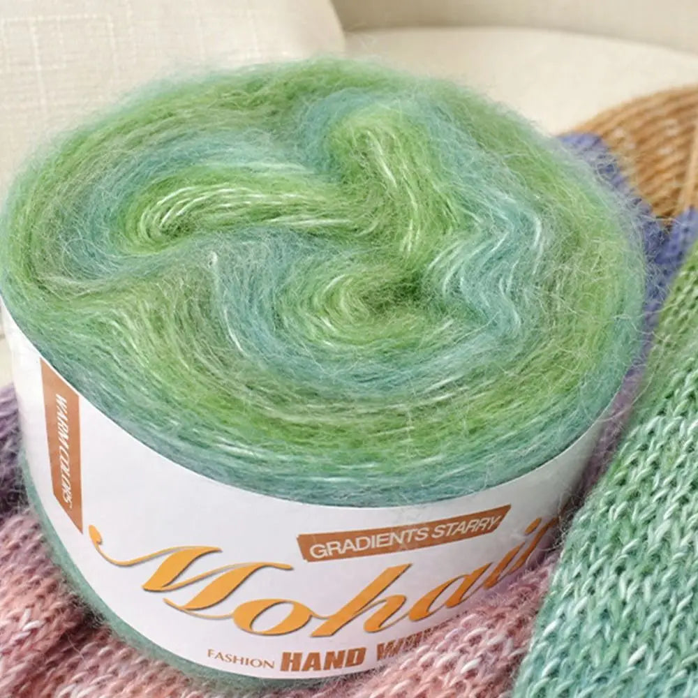 250M Rainbow Gradient Silk Mohair Cake Yarn – Soft & Versatile Cake Yarn HIP
