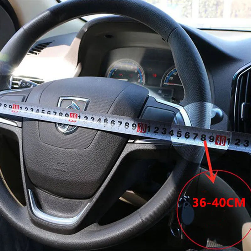 Hand-Stitched Microfiber Leather Steering Wheel Cover 36–40cm Steering Wheel Cover HIP