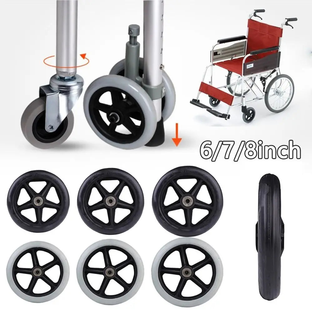 6/7/8 Inch Wheelchair Front Castor Solid Tire Replacement Wheel Wheelchair Castor Wheel HIP