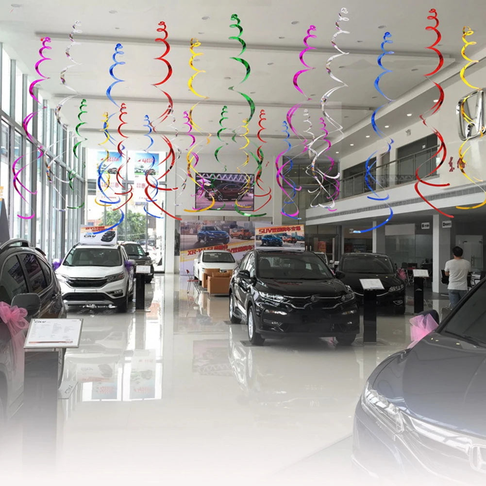 6PCS Colorful Paper Hanging Spiral Flag Decoration Banner Felt Holiday Banner Party Hanging Wedding Hanging Banner Decoration HIP