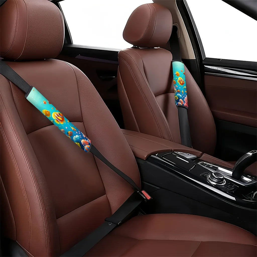 2-Pack Coral Reef Fish Car Seat Belt Shoulder Protectors Seat Belt Protector HIP