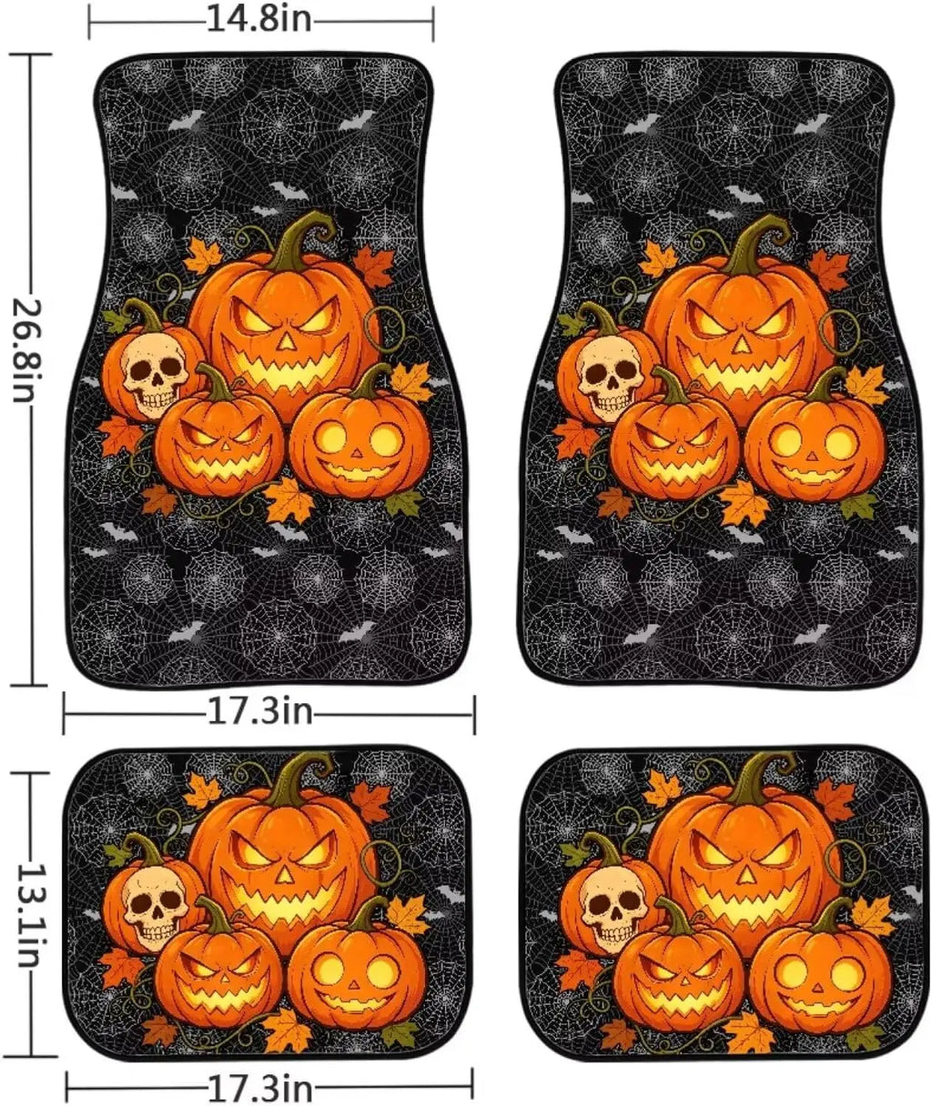 Halloween Jack-O-Lantern Bat Car Floor Mats – Universal Fit Car Floor Mats HIP