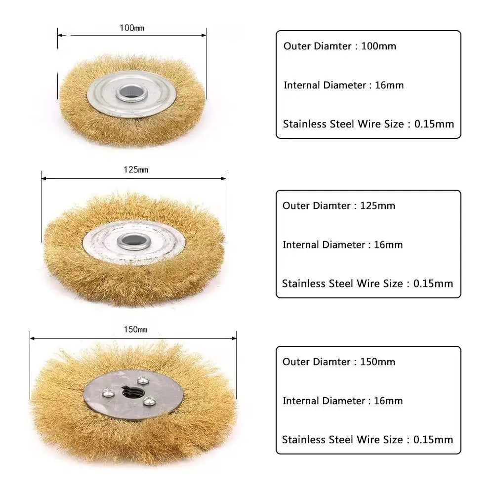 Pure Brass Flat Wire Wheel 100/125/150mm – Grinder Brush Wire Wheel Brush HIP