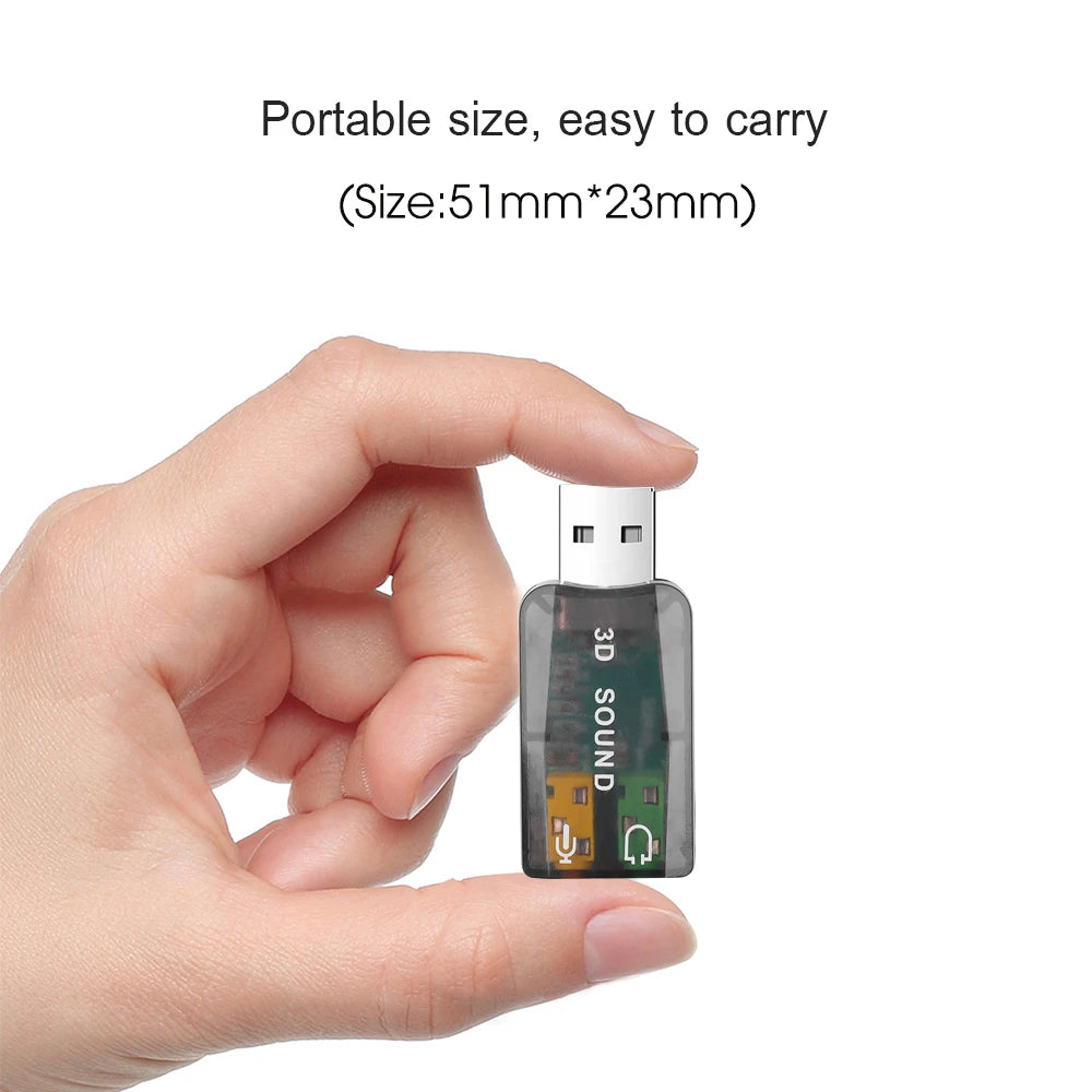 Mini USB External Sound Card – HiFi Stereo 3.5mm Adapter USB Sound Card HIP