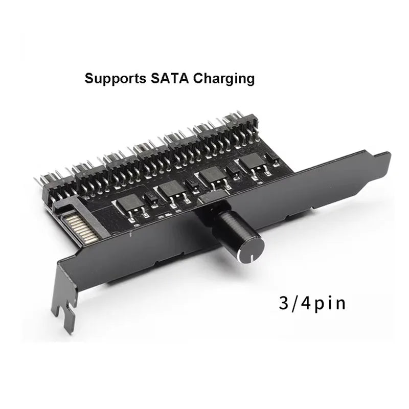 7/8-Channel PC Fan Hub Speed Controller 3Pin 4Pin SATA PC Fan Hub Controller HIP