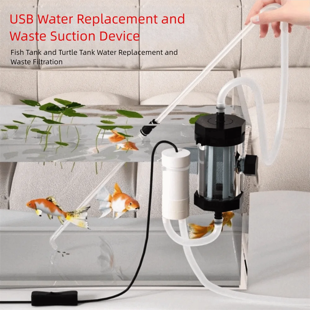 280GPH USB Aquarium Water Changer & Vacuum Gravel Cleaner Aquarium Water Changer HIP