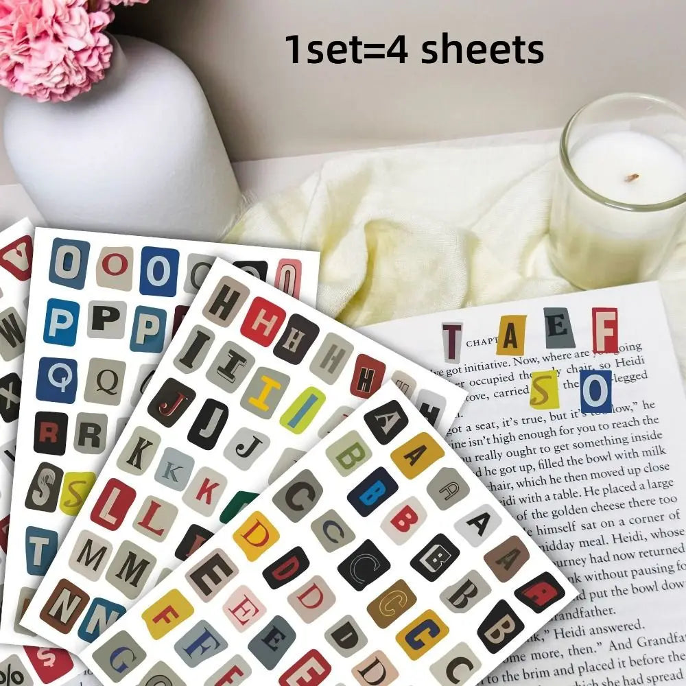181pcs Alphabet & Number Stickers – Vintage Korea Ins Style Decorative Sticker Set HIP